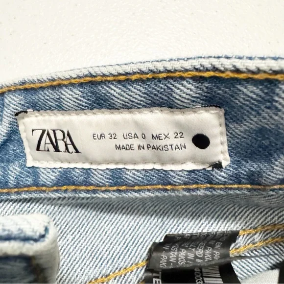 Zara The Ripped High Waist Mom Jeans NWT 0 - Picture 6 of 12